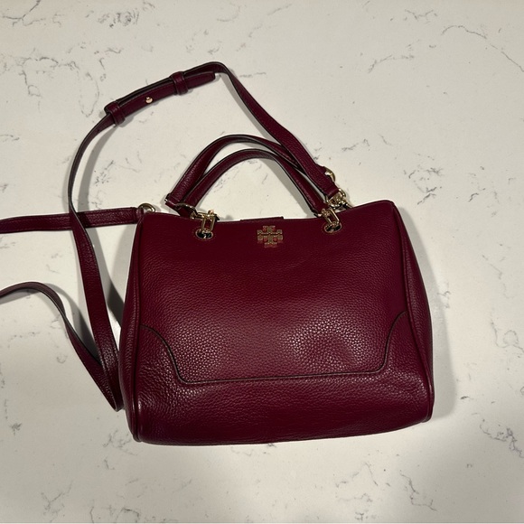 Tory Burch mini top handle with crossbody strap - in burgundy - Picture 5 of 10